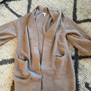 Aritzia Taupe Open-Front Cardigan